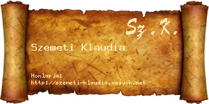 Szemeti Klaudia névjegykártya